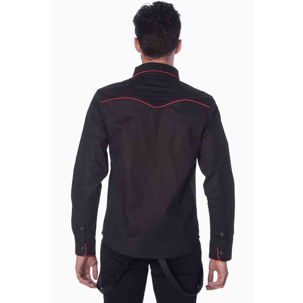 Banned - PLAIN TRIM Shirt - Black/Red